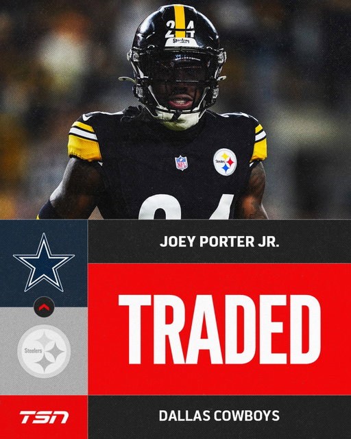 The Cowboys are landing star CB Joey Porter Jr. from the Steelers, per @tompelissero ⭐️