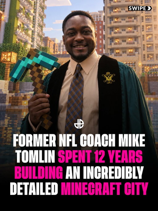Former Steelers coach Mike Tomlin has spent the last 12+ years building an entire city in Minecraft, and he’s finally giving fans a look inside. What started as a way to connect with his kids when they were younger became a long-running passion project, with Tomlin using Creative Mode to design a sprawling urban landscape filled with high-rises, apartments, rooftops and other detailed buildings.

In his first reveal, Tomlin showed off a boutique hotel with a spa, balconies and an underground speakeasy, along with high-end apartment buildings featuring multi-level aquariums and carefully designed interiors. He’s also built rooftop entertainment spaces, stadiums and entire neighborhoods, drawing inspiration from real-life architecture along the way. And this is only the beginning, with Tomlin teasing that there’s much more of his 12-year Minecraft city still to explore.

🎥 YT / Mike Tonkin