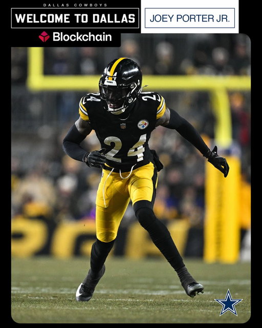 Welcome to Dallas, JPJ 🤠

We have traded a 2027 6th-round pick & a 2028 2nd-round pick to the Steelers for CB Joey Porter Jr. 

#DallasCowboys | @blockchainofficial