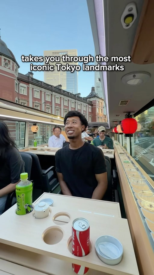 I tried the world’s first conveyor belt sushi bus in Tokyo.

For 70 minutes, I got all-you-can-eat sushi while cruising past some of Tokyo’s most iconic landmarks.

Would you actually try sushi on a moving bus?

#japan #tokyo #sushi
