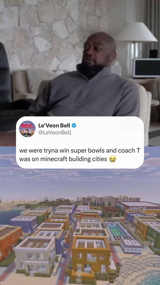 Le’Veon Bell’s reaction to his former coach’s Minecraft city 😭🔥

Coach Tomlin spent 12 YEARS building all of it 🤯

(via miket757/YT)

#nfl #football #minecraft #gaming #steelers
