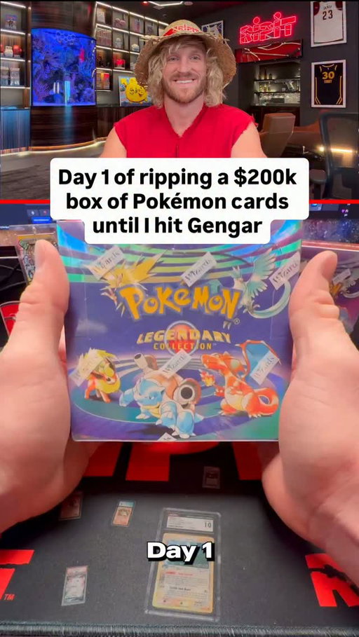 DAY 1!! We’re ripping 1 pack of Legendary Collection EVERY DAY until we hit the $480,000 Gengar for Halloween!! Follow for giveaways & more 🎃 @loganpaul 

🎉🎉 UPDATE: Ripit User @Heroek won today’s card! 🎉🎉

— Comment your Ripit.co usernames below to win the $112 Charmeleon — 

#pokemon #halloween #gengar #ripit #loganpaul
