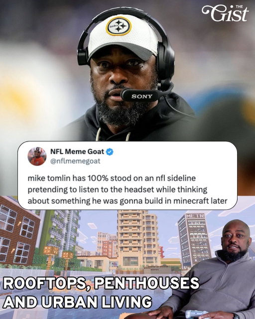 What if we kissed in Mike Tomlin's Minecraft city? 👩‍❤️‍💋‍👨⁣
⁣
A few days ago, former Pittsburgh Steelers head coach and current NFL analyst Mike Tomlin revealed a fun fact about himself: he has been building a massive urban Minecraft city for the last 12 years. Yes, while the Super Bowl-winning coach was still coaching the Steelers. 🏈⁣
⁣
He dropped a 20-minute video of his city on Wednesday – which now has nearly 5M views on YouTube – showing off his high-rise penthouses, aquariums, boutique hotels, speakeasy bars, and more. 🌇⁣
⁣
Tomlin started working on the city to bond with his children during their Minecraft phases in middle school. He said he's always liked to build, and the game was a way for him to spend time with his kids. 😭🥹⁣
⁣
#menssports #football #nfl #pittsburghsteelers #miketomlin