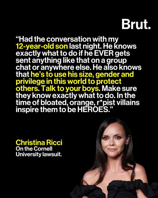 Christina Ricci said she spoke with her 12-year-old son following widespread attention around a lawsuit alleging that seven Cornell University fraternity members drugged and sexually assaulted a student in 2024. ⁣
⁣
The lawsuit includes messages from a fraternity Snapchat group chat that allegedly discussed the woman during the incident. ⁣
⁣
Ricci said she wanted her son to know how to respond if he ever encountered similar messages and to intervene to protect others. The case has prompted prosecutors to reopen the criminal investigation, while some of the accused have denied the allegations.⁣
⁣
#cornell7 #news ⁣
⁣
Photo credits: REUTERS