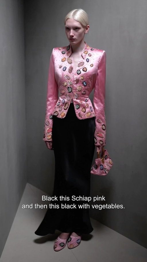 ‘GOING CLEAR’, A MANIFESTO

@DanielRoseberry on the Schiaparelli Ready-to-Wear Spring/Summer 2027 collection:

“How could something be rigorous but also soft? You’ll see that there are very few severe lines throughout the collection. The ruffles rendered in leather and linen are inspired by curtains that lined the second-floor windows of the Place Vendôme atelier during Elsa’s time. 
We limited the color palette to Schiap black, bone and butter, with a few pops of color. What emerged was a modular “kit” of wardrobe-building that had all the punch and graphicness of the couture but with a spirit of ease. 

We also wanted to honor Elsa’s devotion to playfulness, here expressed in new vegetable embroidery on one of eight different versions of the classic Schiap jacket, reinterpreted in a new palette of colors drawn from the archives: kingfisher blue, moss green, and salmon pink.

Finally, we developed what I think of as revenge dressing, which inspired our takes on the perfect little black cocktail dress. I kept thinking about Look 1 from our most recent couture collection, “The Abyss”: She was so simple, so sought-after, and so perfect.

And what about that title? What does “going clear” really mean? For me, it means stepping away from the fashion industry’s promise of status and approval.
Going clear means unsubscribing from the noise, so that what remains is a voice as clear as Barbra Streisand’s on opening night at the Bon Soir in 1962 singing “Cry Me a River”; something singular, epic, and intimate, a modern voice that in its immediacy remains utterly timeless. It’s a good lesson for any kind of art, including fashion: the goal is always to unite the immediate now...and the lasting forever.”

📹: @christophe_tiphaine 

#Schiaparelli
