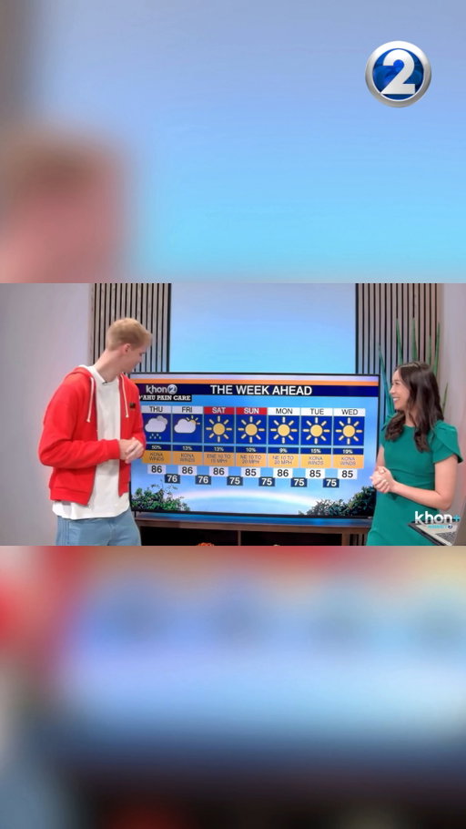 KHON2's newest weather intern, @gradey, along with @josslynrosereports gives the latest 7-day forecast.

The Los Angeles Clippers will hold their 2026–27 NBA preseason training camp in Hawaiʻi from September 29 to October 3 at the University of Hawaiʻi at Mānoa, followed by a preseason game vs. the Golden State Warriors on October 4 at Bankoh Arena at Stan Sheriff Center.

#KHON2 | #WorkingForHawaii