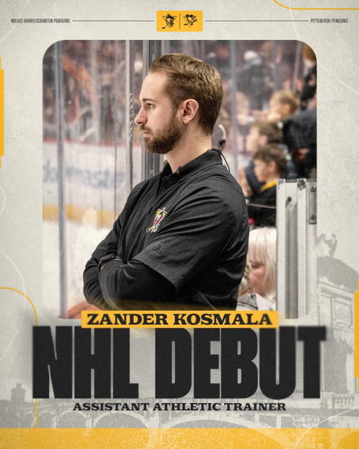 Last night, two WBS Staff alum made their NHL debuts! 

Zander Kosmala, previously our Head Athletic Trainer, and Jack Walsh, previously our Head Equipment Manager, joined the Pittsburgh Penguins staff over the summer. 

Congratulations, Jack and Zander!