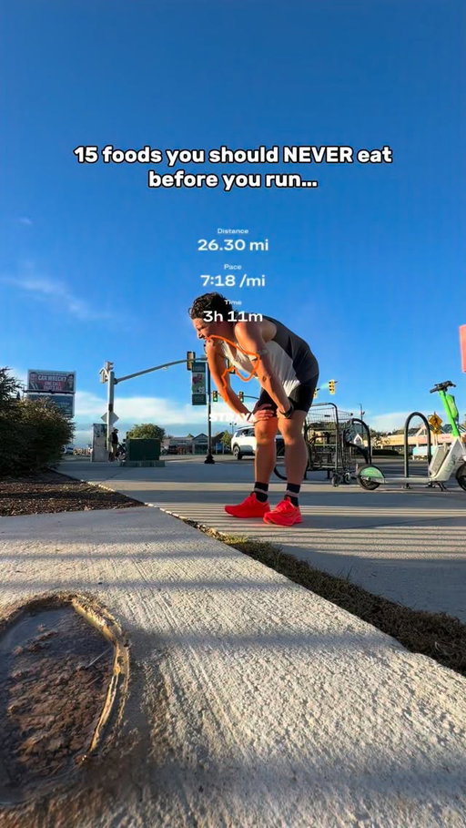 These can WRECK you…

If you’re trying to run your best, these will ruin your run before you even lace up bro

⸻

❌ 1. Greasy fast food
Heavy, slow to digest, and makes you feel sluggish

❌ 2. High-fiber veggies
Bloating, gas, and mid-run regret

❌ 3. Beans or lentils
Loaded with fiber, save them for after

❌ 4. Ice cream or heavy dairy
Especially if you’re even slightly lactose sensitive

❌ 5. Spicy food
Acid reflux + effort = no thanks

❌ 6. Soda or anything carbonated
Burps, bloat, and stomach pressure mid-run

❌ 7. Raw garlic or onion
Idk why you would do that to yourself

❌ 8. Sweets
Honestly not the WORST if it’s pure sugar, but stay away from those fat bombs like Reese’s Cups

❌ 9. Protein bars with sugar alcohols
Gas station in your gut

❌ 10. Too much nut butter
Fat bomb that just sits in your stomach

❌ 11. Whole nuts or seeds
Hard to digest, especially while pounding pavement

❌ 12. Fried eggs, bacon, or sausage
High-fat breakfasts don’t belong pre-run

❌ 13. Energy drinks
You’ll feel wired… until you crash hard. Not real fuel by itself, pair it with carbs

❌ 14. Hard-boiled eggs
Dense + slow to digest, low in carbs

❌ 15. Anything new
If you haven’t tested it, don’t try it before a hard effort. This is the golden rule of fueling.

⸻

Want to run stronger, recover faster, and stop bonking?
Stick with simple carbs, low fat, low fiber, and fuel like an athlete.

👇 COMMENT “PLAYBOOK” for my free fueling guide for runners

-

#RunnerTips #RunningNutrition #PreRunFuel #MarathonTraining #Zizzbrahh