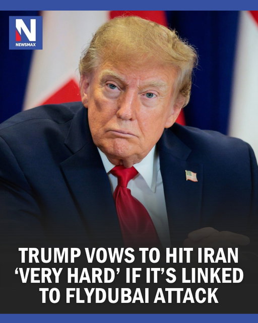 President Donald Trump said Thursday that Tehran was likely involved in an attack by a pilot on a FlyDubai flight to Israel and that Iran would be "hit very hard" if it was. Link in bio.