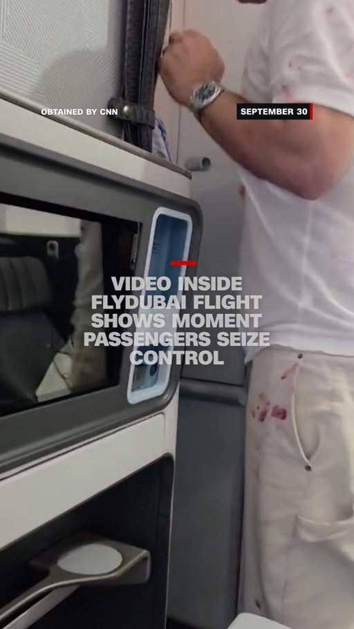 Video obtained by CNN shows the dramatic moments passengers seized control of the Flydubai flight during an apparent attempt to crash the plane.