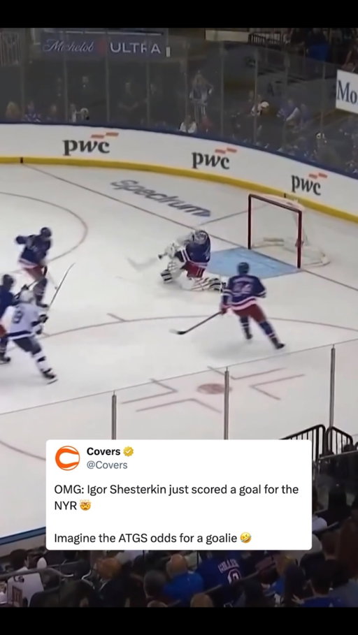 IGOR SHESTERKIN SCORES FOR THE RANGERS AND KILLS THE UNDER 🚨🤣

What would you price a Goalie Goal at? 🤔