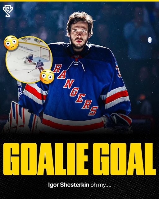 GOALIE GOALS WILL NEVER NOT BE AWESOME. 🥅🚨

Igor Shesterkin launched one all the way down the ice into an empty net, becoming the first goalie in Rangers history to score a goal. It was just the 21st goalie goal in the entire history of the NHL — a league that’s been around for more than 100 years.

Even crazier, most goalies who get credited with goals don’t actually shoot them into the net themselves. Shesterkin did it the fun way, sending it nearly the length of the ice.

One of the rarest and coolest plays in hockey. 😭🔥

Follow US @sportsculture for all things sports ‼️