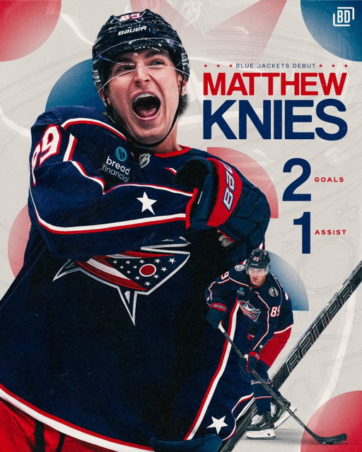 Matthew Knies had himself a DEBUT for the Blue Jackets! 🙌

(🎥 Blue Jackets Hockey Network)