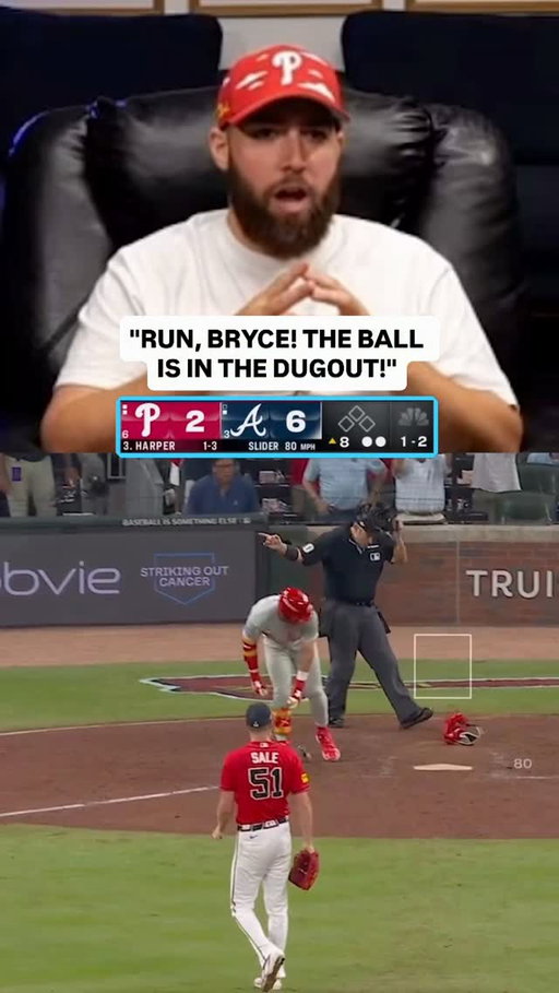 Bryce Harper didn't hustle on a dropped third strike as the Phillies are on the brink of elimination 

#mlb #baseball #phillies #braves #bryceharper