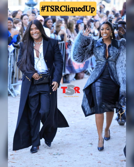 #TSRCliquedUp: Yup! #LawRoach and #PorshaWilliams killed their lewks at the Schiaparelli show during Paris Fashion Week 🔥🔥SWIPE ✍🏾#TSRStaffAS 📷:(@gettyimages)