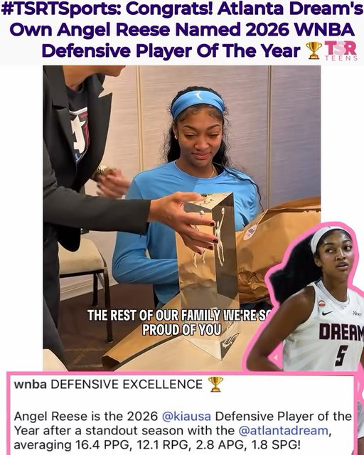 TSR Staff China! @China_lovelace
________________________________
#TSRTSports: Let’s go! #AngelReese called it, Roomies! The Atlanta Dream forward confidently predicted that the 2026 WNBA Defensive Player of the Year would be in Atlanta this season and she ended up being right!
________________________________
Today, the WNBA announced that Reese has officially been named the league’s 2026 Defensive Player of the Year, making her the first player in Atlanta Dream franchise history to take home the honor.”
________________________________
Reese earned 46 of the 74 votes from a national panel of sportswriters and broadcasters. Gabby Williams finished second with 20 votes, while Las Vegas Aces star A’ja Wilson, a three-time DPOY winner over the past four seasons, finished third with four votes.
________________________________
Despite taking home the hardware, Reese made sure to shout out her teammates Jordin Canada and Rhyne Howard, saying she wants them to sign the trophy because they “deserve it just as much” as she does. “I’m grateful for Atlanta, I’m grateful for my teammates and my coaches and all the supporting staff that supports us. It’s just the beginning,” Reese said. 
________________________________
Angel Reese really spoke this one into existence! Congrats (🎥/📸: @wnba, @gettyimages) ✍🏽: #TSRStaffAS #TSRStaffKH