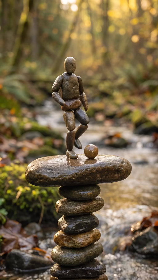 Life is about balance ☯️🍁
.
Based on a performance by @ryanbsoccer 
.
#nature #futbol #stone #ai #worldcup