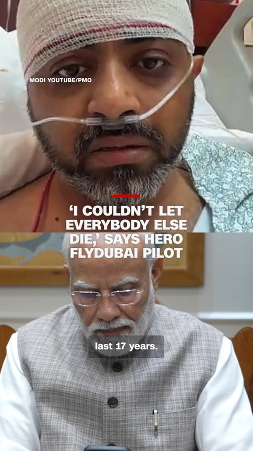 Flydubai's pilot Smit Machchhar describes the dramatic moment he was attacked by his co-pilot in Wednesday’s suspected hijacking attempt. He made his first public remarks on a video call with India’s Prime Minister Narendra Modi.

Tap the link in bio for more.