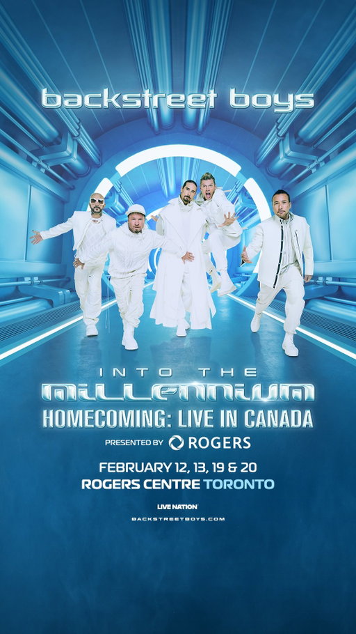 Canada has always held a special place in the Backstreet Boys story. Very early on in our careers you welcomed us, believed in us, and showed up for us in a way that we’ve never forgotten. Now, we’re coming HOME to celebrate our biggest album ‘Millennium’ with you! 
 
We are excited to announce that Rogers is bringing us back to Toronto for our first ever Canadian residency, “Into the Millennium - HOMECOMING: Live in Canada” 🇨🇦 at Rogers Centre February 12, 13, 14, 19, 20, 21, 26, 27, 28, and March 5th & 6th. This residency will be our ONLY stadium shows in North America in 2027 so plan to get your tickets while they last!!
 
• Rogers customers will get exclusive presale access to tickets beginning Mon, Oct 5 at 10am ET.

•VIP Travel Packages Presented by Please & Thank You will be on sale beginning Mon, Oct 5 at 10am ET. Browse packages now at: Backstreetboys.please.co

•BSB Army Fan Club members presale begins Tues, Oct 6 at 10am ET. Current and new members will be able to access tickets in multiple seating areas including the “Millennium Lounge” and “Terminal 1999” sections. If you are not a member you can still join at bsbarmy.backstreetboys.com

•Sign up NOW for a limited time at livemu.sc/backstreetboys to access the Ticketmaster artist pre-sale starting Wed, Oct 7 at 10am ET. 

•General public on sale begins Fri, Oct 9 at 10am ET.