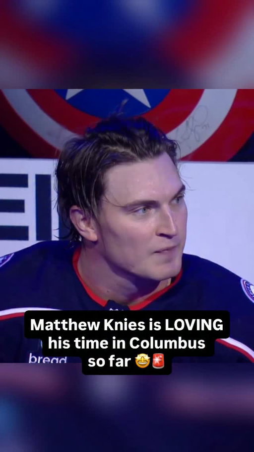 After a historic debut, Matthew Knies said he’s loving his time with the Blue Jackets so far and had huge praise for the organization and the fans 👏‼️

🎥 Bluejackets - X 
#nhl #leafs #mapleleafs #bluejackets #toronto