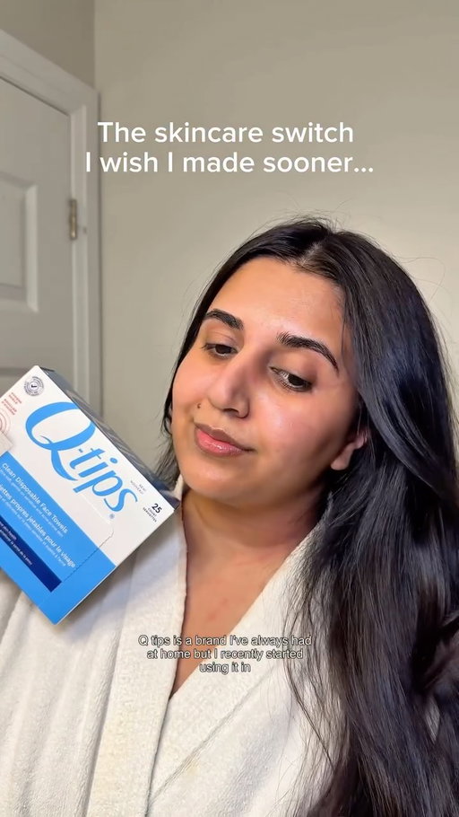 #ad I spend so much time choosing the right skincare products, but I never really thought about what I was drying my face with. 👀
 
One of the simplest switches I’ve made is using a fresh face towel every time I cleanse.
 
@qtips is a brand I feel like I’ve always had in my home, so I love that I’m now incorporating it into my skincare routine in a completely new way.
 
I’ve been using the Q-tips Clean Disposable Face Towels, made with ultra-soft 100% cotton and gentle on sensitive skin. They’re fresh every use and feature Hygiene Shield Technology designed to help protect the cotton from germs and keep each towel fresh and ready to use.
 
When you’re acne-prone, the little things matter too. 🤍
 
#qtips #acneprone #skincareroutine #QtipsPartner