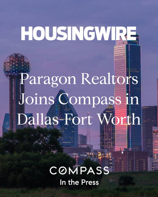 Compass is excited to welcome Paragon Realtors!

Led by Principal Mike Miller, Paragon brings more than 85 agents to Compass, with the team closing more than $260 million in real estate volume over the past 12 months. With a strong presence across the Dallas–Fort Worth metroplex and the Texoma market, the team has built its reputation around trusted local expertise and exceptional client service.

By joining Compass, Paragon agents will have access to industry-leading technology, an expansive referral network, and enhanced marketing and operational resources to support their continued growth. The Paragon team will continue serving clients under the Compass brand while building on the strong relationships and local knowledge that have shaped their success.

Please join us in welcoming Paragon Realtors to Compass!

#AgentsofCompass #ThisisCompass