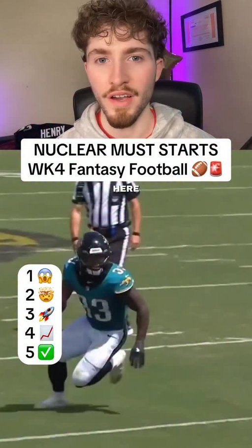 These players will DOMINATE week 4 in fantasy football you must start them ✅ Bhayshul Tuten:
Although Tuten has a difficult game against Cincinnati, the Bengals run the most light-box plays in the league, which provides an ideal situation for Tuten’s outside-zone running. He is first in D-gap attempts, third in missed tackles forced per attempt, sixth in explosive run rate and 11th in yards per carry, and Cincinnati also allows the most RB receptions per game at 7.8.

Jameson Williams:
Although Williams looks cooked, Carolina has lost both of its starting cornerbacks meaning Jamo has to face 4th-round rookie Will Lee, who has trouble with deep recovery and with zone discipline. That is precisely the situation in which Jamo can shine: he has a 4.3 time, possesses 93rd-percentile speed, and Carolina plays zone on 86 per cent of the plays, while Williams is twice as efficient when facing zone this year.

Josh Downs:
Downs get the Commanders who currently allow the most fantasy points per game to wide receivers, and Downs has taken 77% of his snaps from the slot position. This means he will be playing against Mike Sainristil, who is in the top three in fantasy points allowed per route. Downs has a top 15 target share and this game has the sixth-highest total.

Tyler Warren:
The Commandes also allow the highest target rate and the most touchdowns per game to tight ends, having already allowed five touchdowns to that position in three games. Daniel Jones also targets tight ends at a top-10 rate.

Michael Wilson:
The Giants are top 10 in fantasy production to their wide receivers, and Wilson dominates the Cardinals’ in routes, finishing fifth in routes per game, ninth in target share, 15th in air yards and third in end-zone target rate; he also faces a man-heavy Giants defense which favors him considerably more than it favors Marvin Harrison Jr.