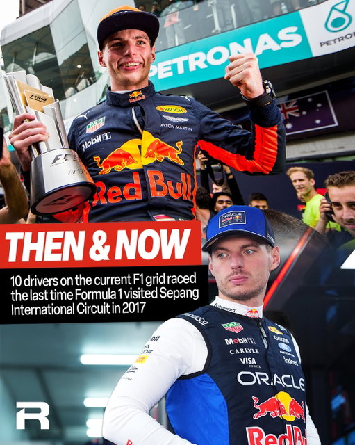 Then & Now: Sepang edition.
When F1 last raced at Sepang in 2017, these 10 drivers were on the grid. Nine years later, they’re all back for the Bahrain Grand Prix in Malaysia.
Verstappen won that day, just after turning 20, and Gasly made his F1 debut. Who’s taking the win this time? 👇 #RACER
