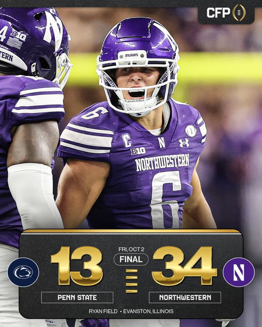 The Wildcats get the victory at over Penn State at new Ryan Field‼️