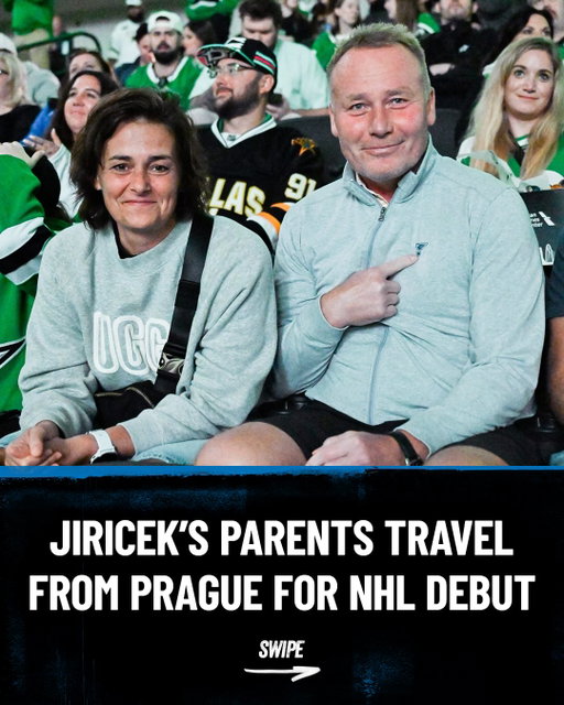 Adam Jiricek was in Springfield, expecting to start the season in the AHL with the Thunderbirds. Injuries to Blues defensemen Logan Mailloux and Tyler Tucker changed those plans. 

But that didn’t stop Libor and Lanka Jiricek, his parents, who traveled all the way from Prague to Dallas and made it in time to see their son’s NHL debut on Friday night. #stlblues