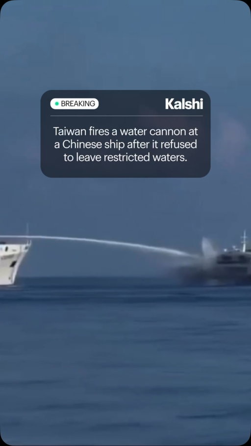 Taiwan’s Coast Guard used a water cannon on a Chinese fishing boat after it refused repeated orders to leave waters Taiwan designates as restricted near Dongsha Island.

The Coast Guard said the Jin Sha ignored three radio warnings before the patrol vessel Yunlin sprayed its wheelhouse. The boat later lost power and was towed outside the restricted area.