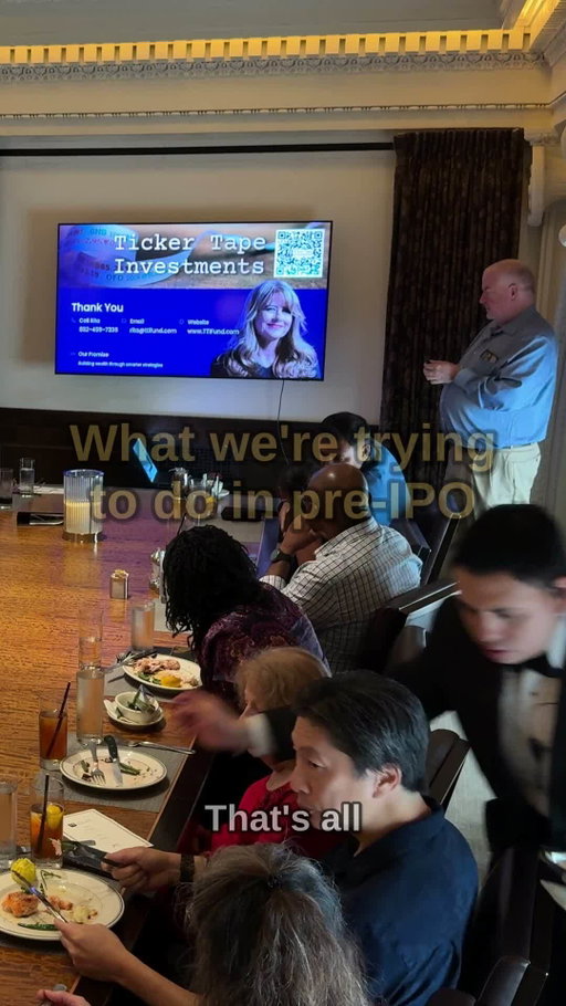 Invest before the IPO.  Trade the spread between valuation when private and valuation when public.  Excerpt from our DC Luncheon for Accredited Investors.  #tickertape #preipos