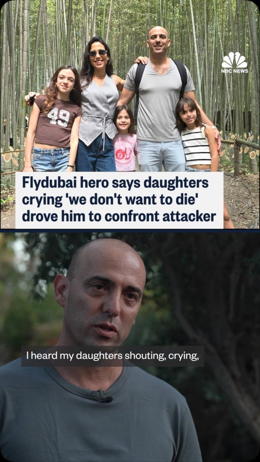 Tzvika Manes, one of the passengers who stormed the cockpit on the Flydubai flight, shares with NBC News’ Raf Sanchez how protecting his family drove him toward danger.