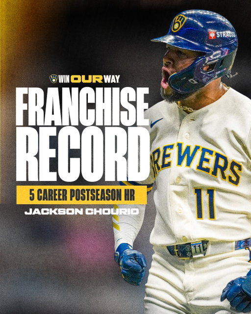 Your new Brewers all-time postseason HR leader: Jackson Chourio