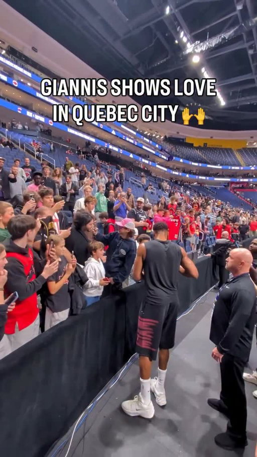 Giannis showed love to the Canadian fans in Quebec City before making his preseason debut for the Miami Heat. ❤️
[via @nbacanada]
