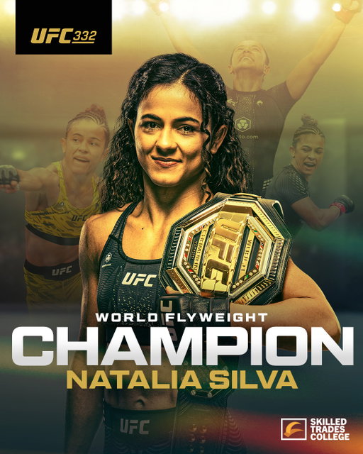 Fit for a queen 👑

@NataliaSilvaUFC defeats Wang Cong by Unanimous Decision to become the flyweight champion of the world! 

[ #UFC332 | B2YB @STC_Canada ]