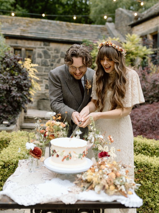 My husband’s in a band called @blossomsband and they just released their latest wonderful album “Songs From The Wedding Cake” on Friday. To celebrate it felt only right to share us on our wedding day just last year, with our very own wedding cake. ❤️ 

Well done Blossoms, I’m endlessly proud of you all.