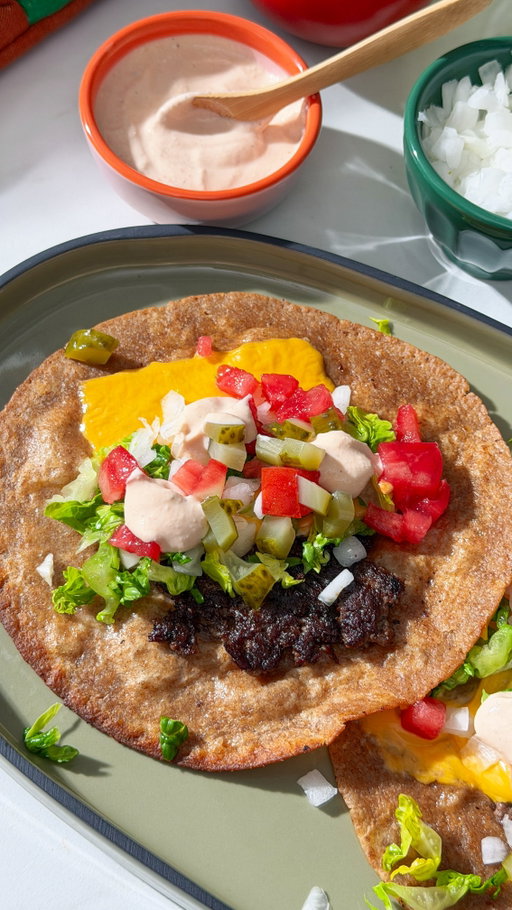 For #NationalTacoDay we took your favorite drive-thru burger and put it in taco form — smash patty, special sauce, all the fixings. 

Comment 🍔 and we'll DM you the recipe.