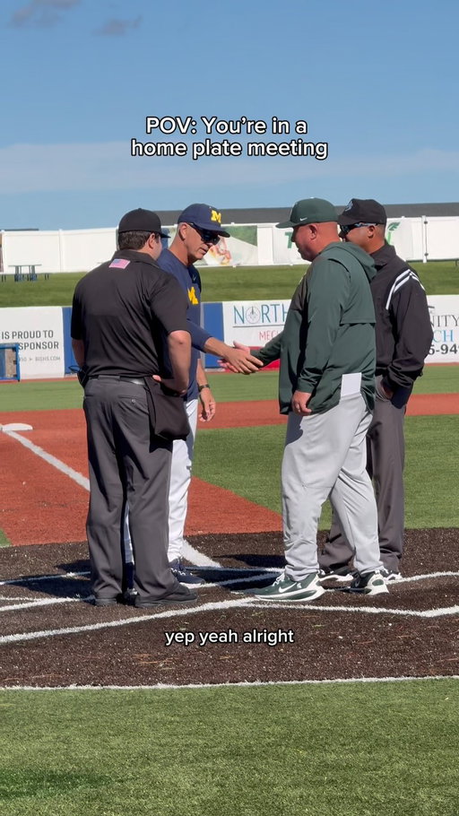 You ever wanted to be at a home plate meeting before a baseball game?  Well … come step up to the plate. 

#baseball #michigan #game #D1 #traversecity