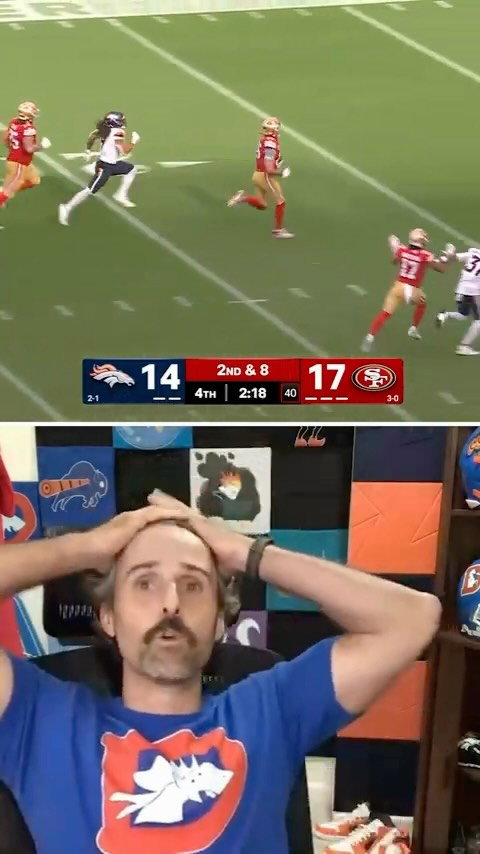 Perna reacts to George Kittle game sealing TD vs Broncos #nfl #broncos #broncoscountry #nflmemes #49ers