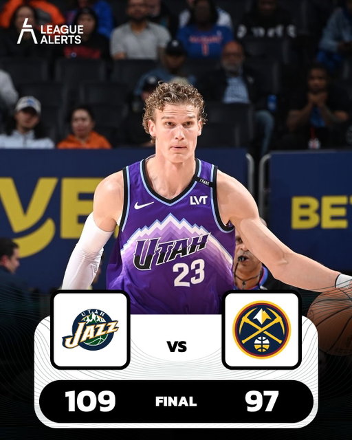 The #Jazz handled the #Nuggets 109 to 97 in preseason action tonight. Utah led by as many as 18 in the fourth.