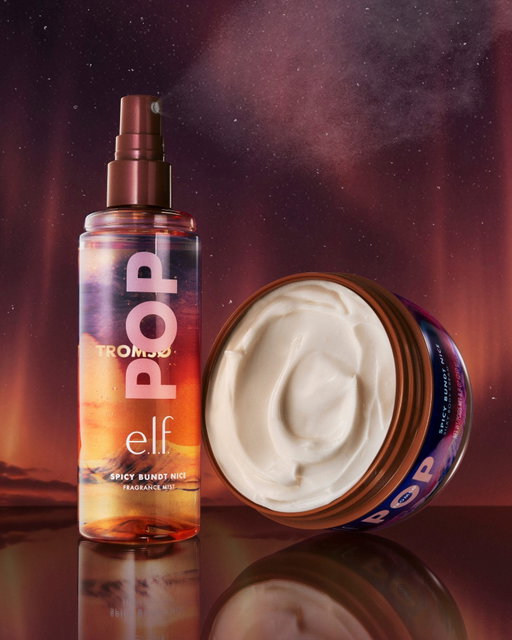 Transport your e.l.f. to Tromsø, Norway! ✈️ Introducing NEW and limited-edition e.l.f. POP Holiday Collection: available now on elfcosmetics.com and TikTok Shop and launching exclusively on @amazon tomorrow. 🫶 Comment “POP” and we'll DM you the link to shop. 🙌

Spicy Bundt Nice Fragrance Mist ($13):
🤎 Luxe body fragrance mist inspired by an arctic holiday escape in Tromsø, Norway
🤎 Irresistible Holiday Spice Cake + Orange Zest scent 
🤎 Buildable fragrance with a lightweight feel 

Spicy Bundt Nice Silky Body Cream ($13):
✨ Hydrating scented body cream inspired by an arctic holiday escape in Tromsø, Norway 
✨ Delicious Holiday Spice Cake + Orange Zest scent 
✨ Rich, silky body cream with a lightweight feel absorbs quickly into skin 
✨ Helps soften and smooth skin 

Plus, get a travel-size version of Spicy Bundt Nice Fragrance Mist & Body Cream with the Taste of Tromsø Travel Kit ($12)! 🤩

🇺🇸 Available now on TikTok Shop, Coming online to @amazon October 6
🇨🇦 Coming online to @amazonca October 6
🇬🇧 Available now on TikTok Shop, Coming online to @amazonuk by October 10
🇩🇪 Available now on TikTok Shop, Coming online to @amazonde by October 24

#elfPOP #elfcosmetics