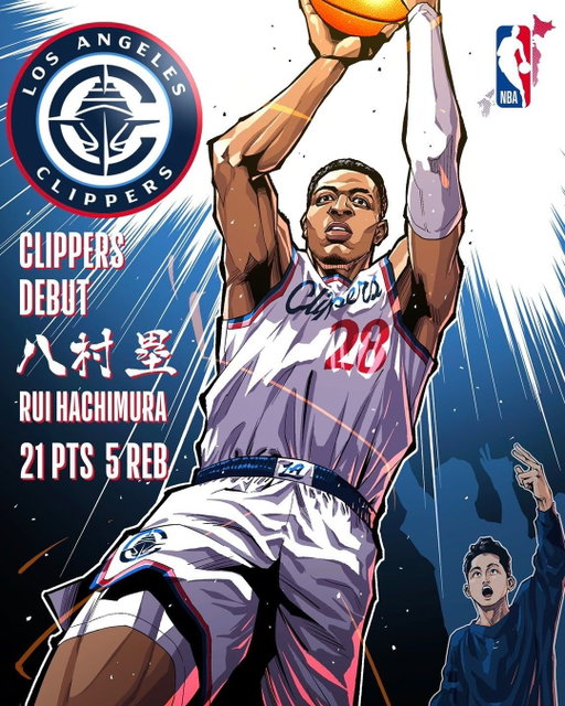 Rui was on FIRE for his preseason debut in Clippers colors 🔴🔵

クリッパーズのユニフォームを纏った #八村塁
プレシーズンデビュー戦で大爆発！🔴🔵
⁣
#RuiHachimura #ClipperNation #NBAJPN