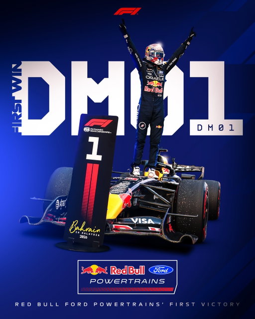 Won by Red Bull Racing. Powered by Red Bull Ford Powertrains. For the first time! 🏆

DM01, the team’s first in-house power unit, is named after their late founder Dietrich Mateschitz 💙

#F1 #Formula1 #BahrainGP @redbullracing @fordracing