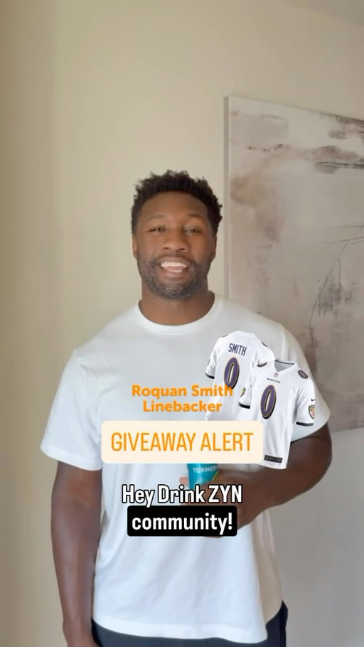 🏈 GIVEAWAY ALERT 🏈

Roquan Smith has one message for you:
“Keep crushing it and stay hydrated with DRINK ZYN.” 

To celebrate, we’re giving one lucky winner:

🏈 A signed Roquan Smith jersey
🌿 A 20-Pack DRINK ZYN Stick Pack Bundle

To enter:
✔️ Follow @drinkzyn
✔️ Like this post
✔️ Tag a friend (every tag = one additional entry!)

📅 Giveaway ends 10/9/26 at 11:59 PM ET 🎉 Winner announced via Instagram Stories. Good luck! Open to Continental U.S. residents only. This giveaway is not sponsored, endorsed, administered by, or associated with Instagram. Previous giveaway winners are not eligible to enter.