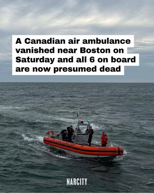 A Canadian air ambulance carrying six people vanished while flying from Bermuda to Boston early Saturday, and the U.S. Coast Guard has now suspended its search. 

Debris from the jet was found about 32 km off the coast of Nantucket after crews searched more than 7,000 km.

The pilot had reported electrical problems and declared an emergency, with air traffic control audio indicating the plane was "coming in blind." 

The Hamilton, Ontario-based medical evacuation company says all six people on board — two Canadian pilots, two Canadian medical staff, a Bermudian patient and their family member — are now presumed dead.

Everything else we know so far at the link in the @narcitycanada bio.

📸: United States Coast Guard | Handout/The Canadian Press