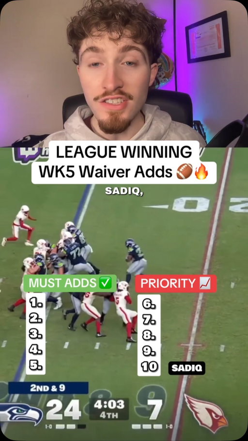 Add these players off your week 5 waiver wire to DOMINATE fantasy football 📈✅