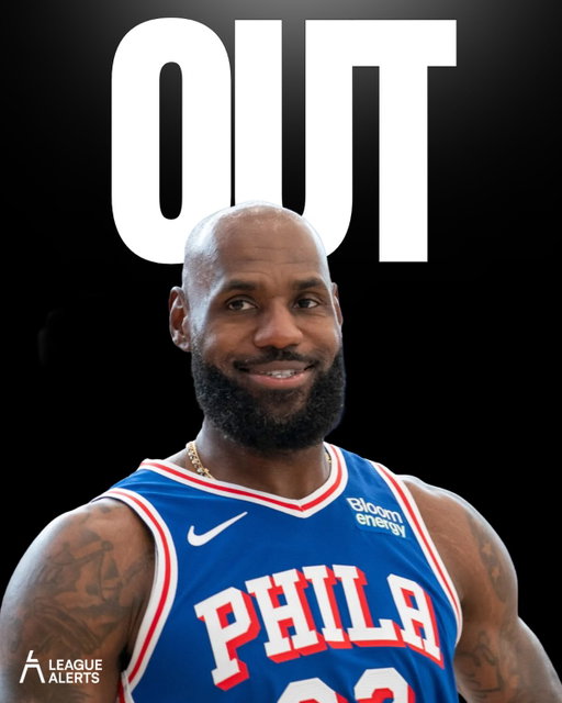LeBron James will have to wait to make his #76ers debut after being ruled out of tonight’s preseason opener against the #Knicks. The 41 year old is managing chronic arthritis in his left foot along with the lower back sciatica that cost him the first month of last season.