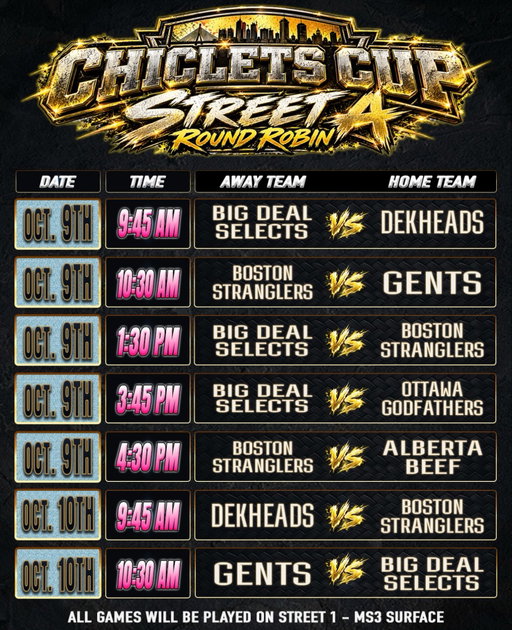 The Big Deal Selects and Boston Stranglers @chicletscup schedules are here. Youre going to want to circle these times ⭕️✍️