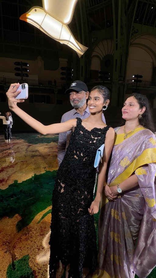 Model and House ambassador @bhavithamandava walked in Chanel’s Matthieu Blazy Spring 2027 collection. She previously made history as the first Indian model to open a Chanel show. 

This season, for the first time, her parents saw her walk the runway. WWD caught up with them after the show. 

Take a look.

Video & Interview: @laravolpatoo